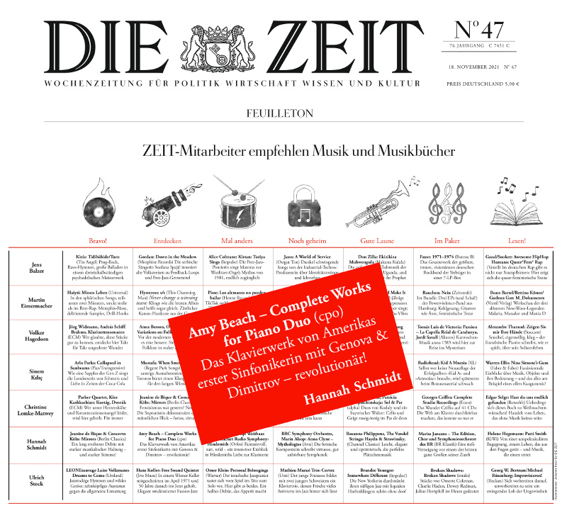 DIE ZEIT Newspaper: #AmyBeachComplete Revolutionary!